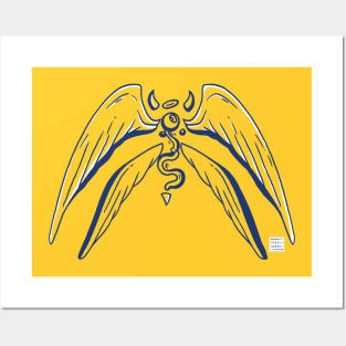 Navy Gold Angel Eye Posters and Art